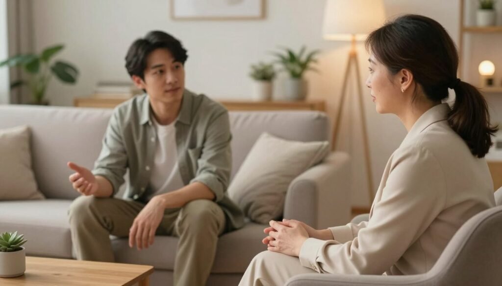 providing emotional support through active listening and mental health conversations